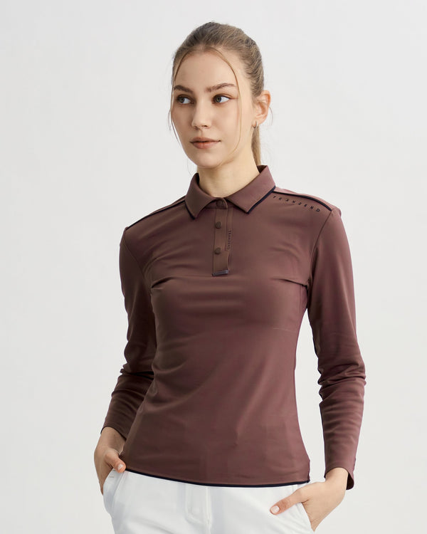 Infinite Glide Polo | Long Sleeves - Women - Brown - Cover