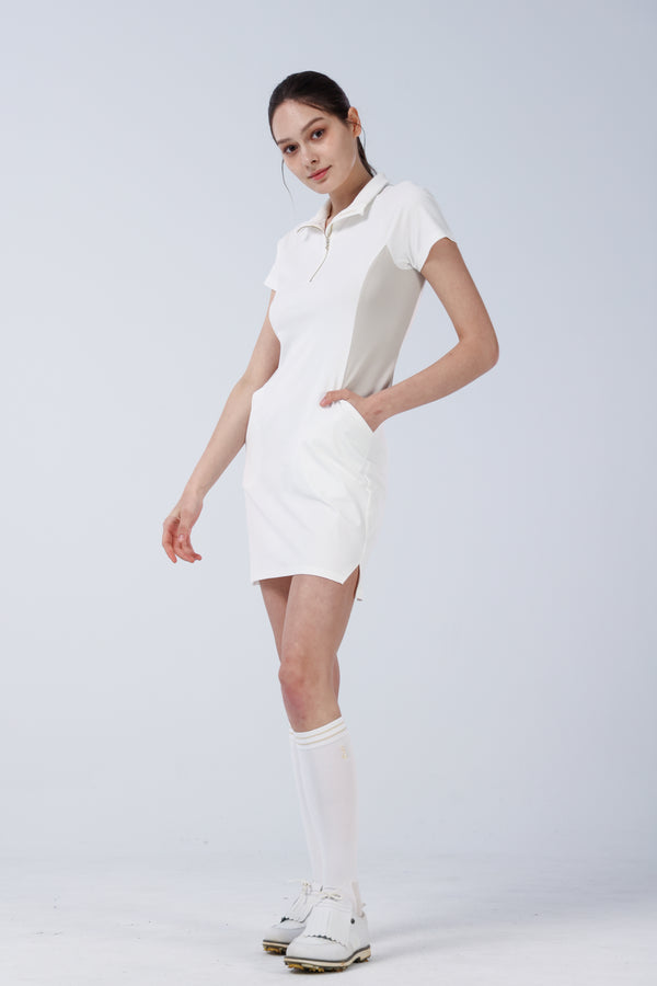 Quarter Zip Mock Neck Dress - Women