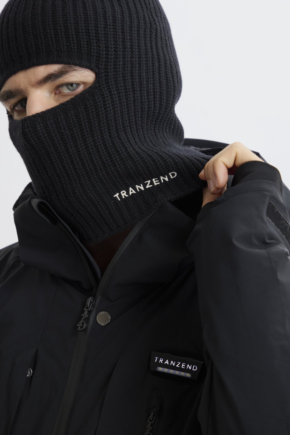 Balaclava Knitted Hat - Black - Men - Second Image
