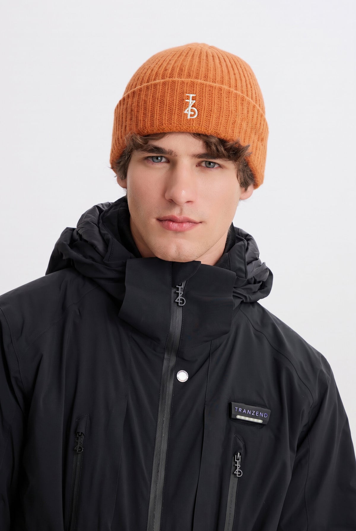 Balaclava Knitted Hat - Orange - Men - Cover