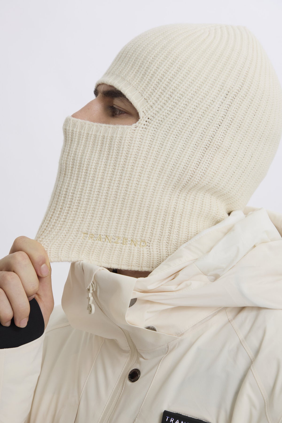 Balaclava Knitted Hat - Beige - Men - Image 9