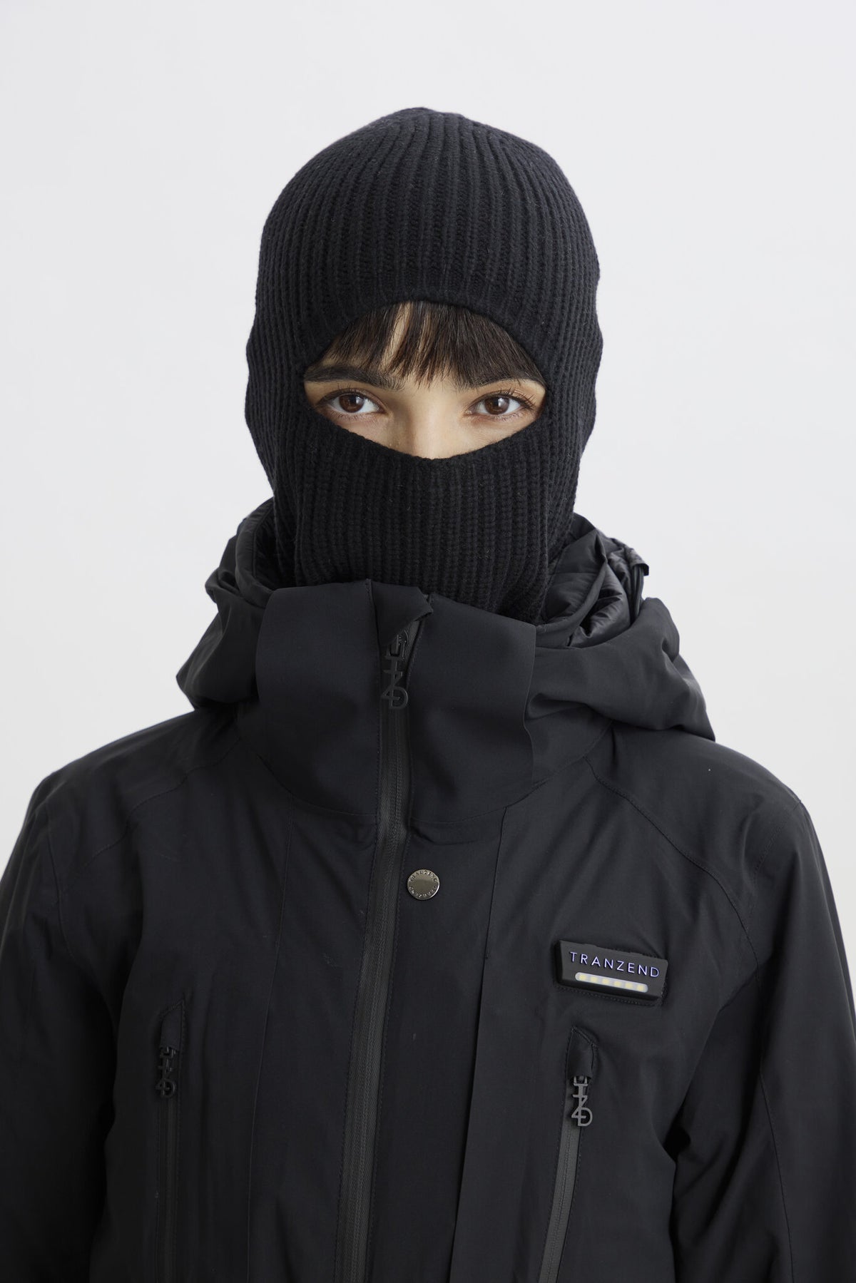 Balaclava Knitted Hat - Black - Women - Second Image
