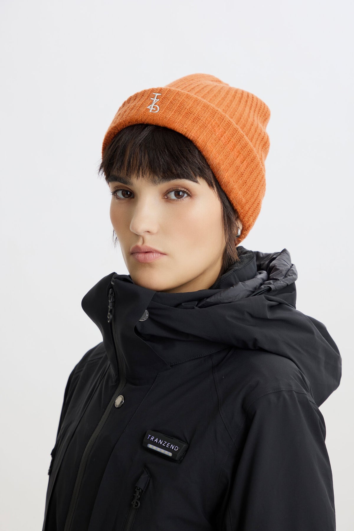 Balaclava Knitted Hat - Orange - Women - Cover