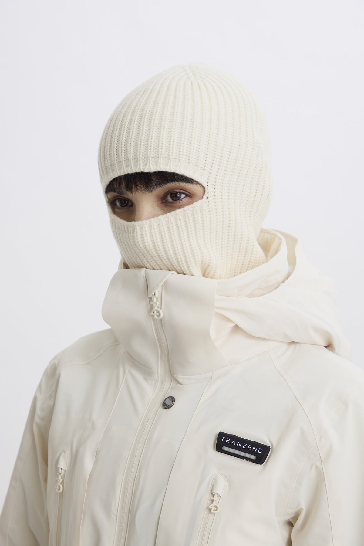 Balaclava Knitted Hat - Beige - Women - Image 6