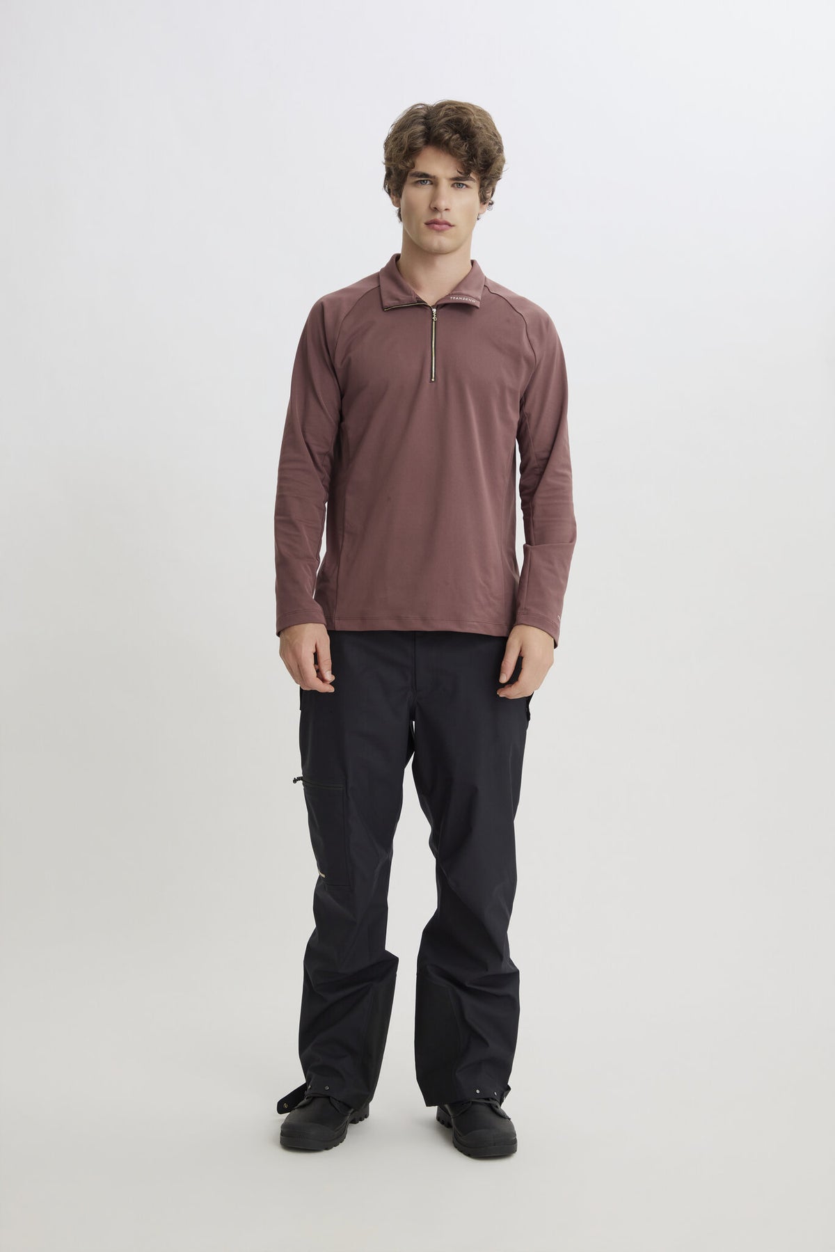 Metal Zip Baselayer - Men - Brown - Image 3