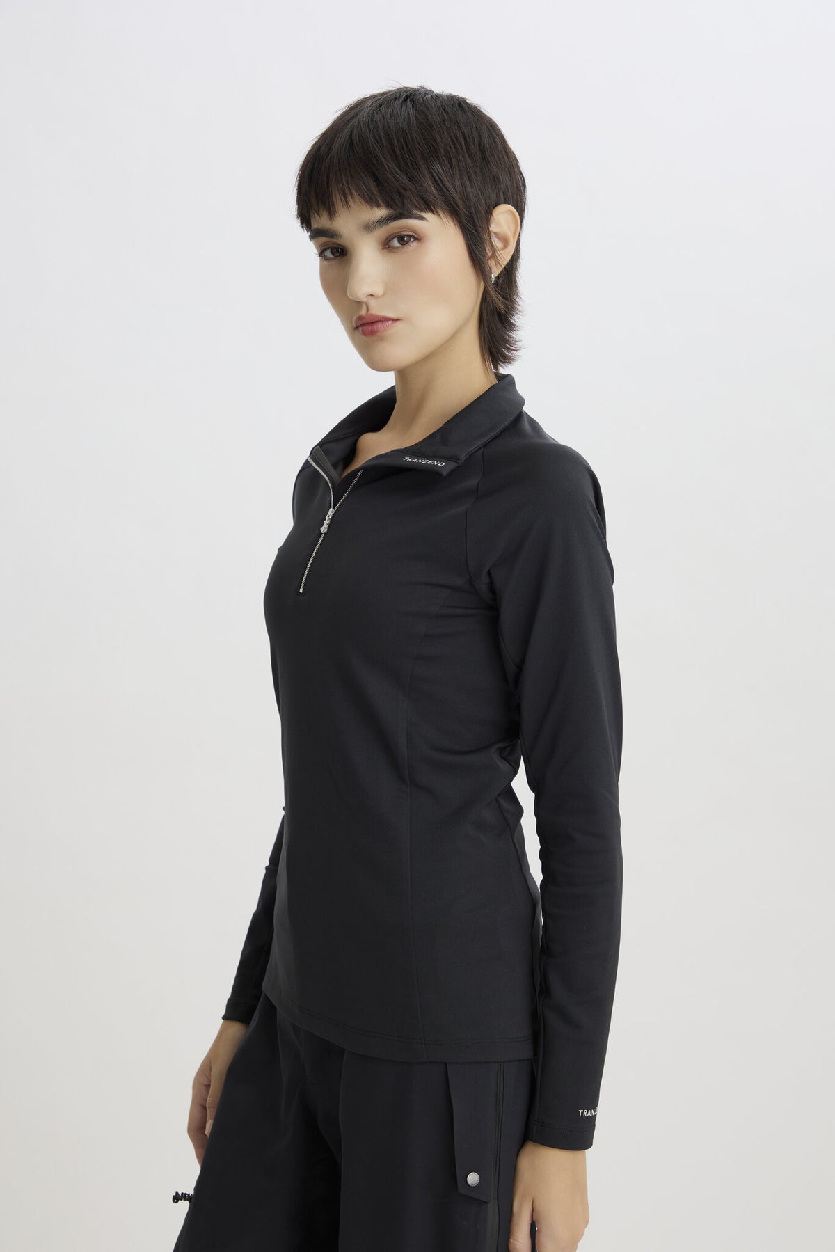Metal Zip Baselayer - Women - Black - Image 6