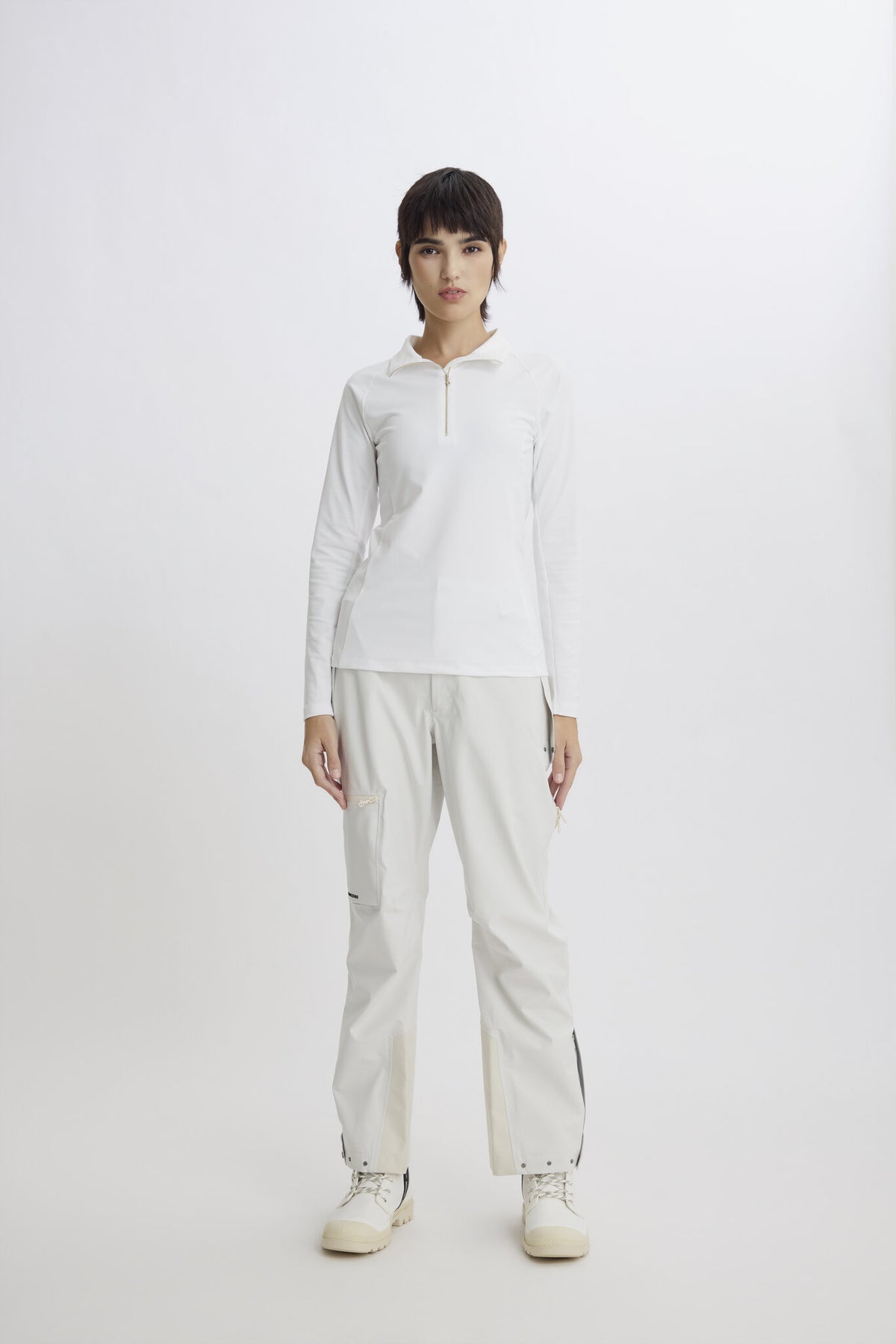 Metal Zip Baselayer - Women - White - Image 6
