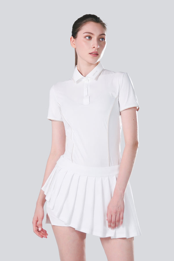 Ice Glaze Polo | Short Sleeves - Women - White - Cover