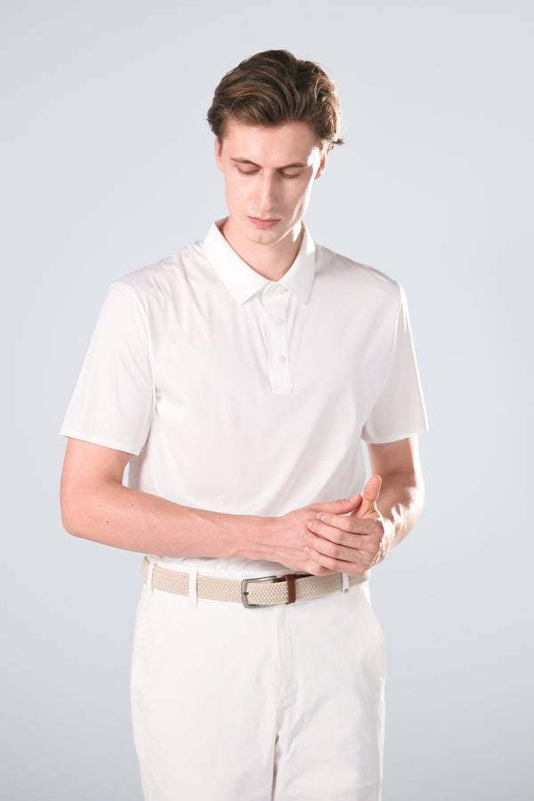 Ice Glaze Polo | Short Sleeves - Men - White - Cover