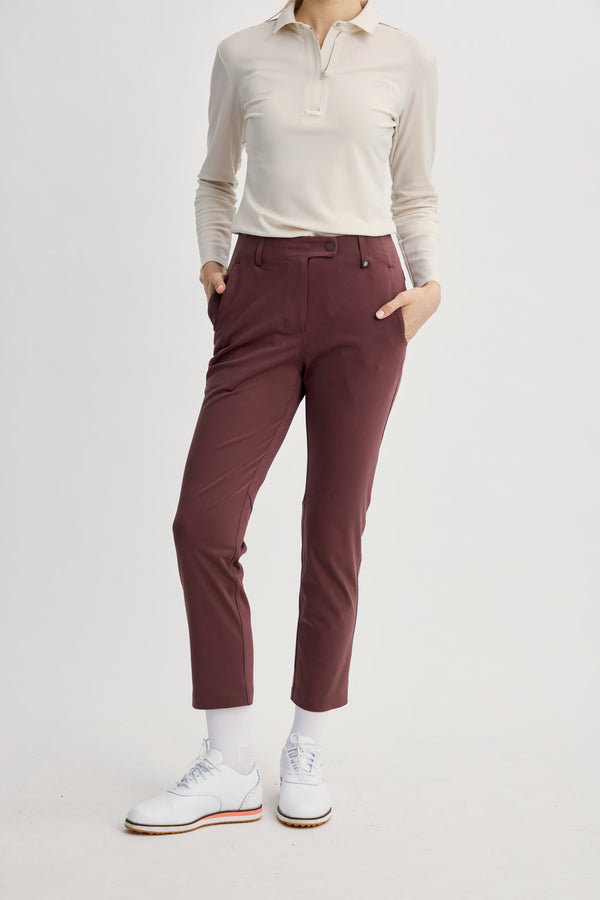 Infinite Motion Slim Trousers - Women - Brown - Cover