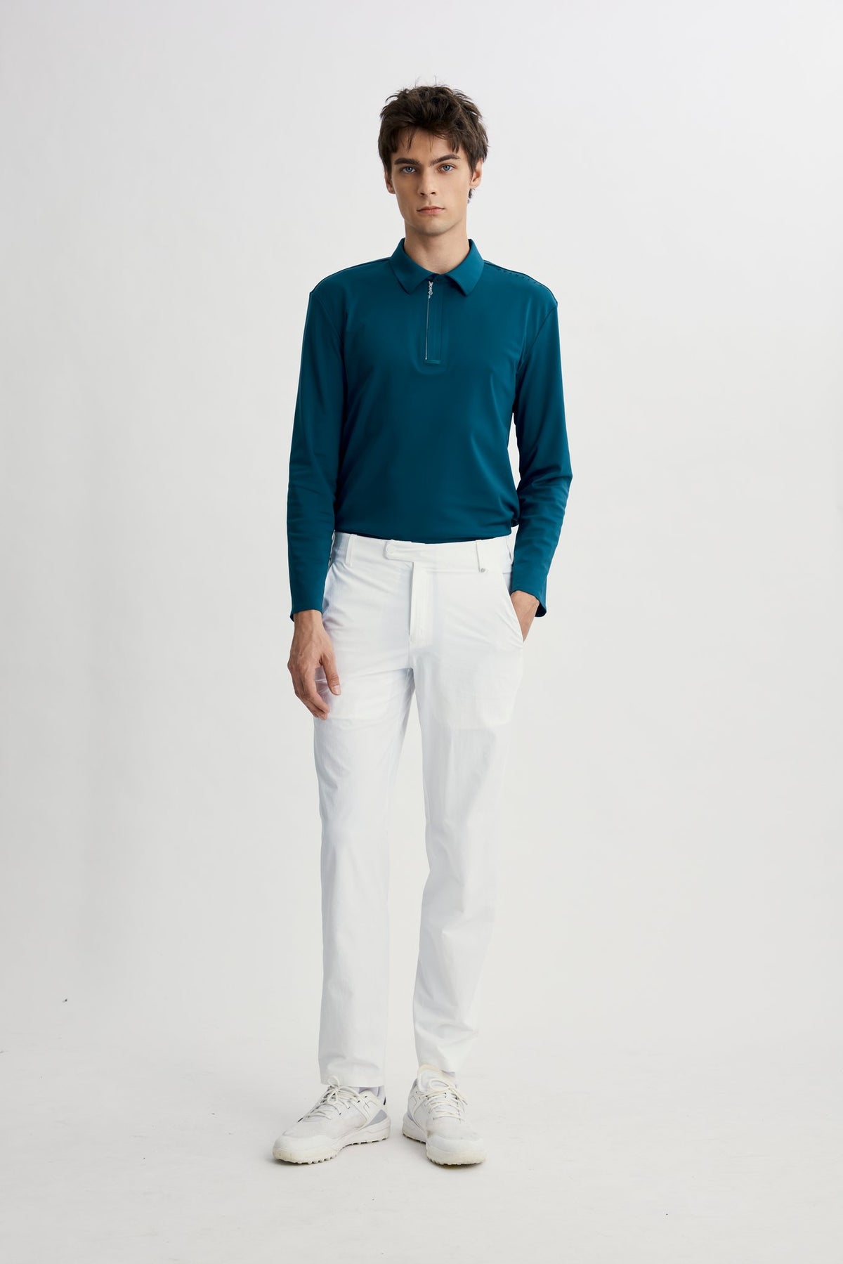 Drift Polo | Long Sleeves - Men - Peacock Blue - Image 3