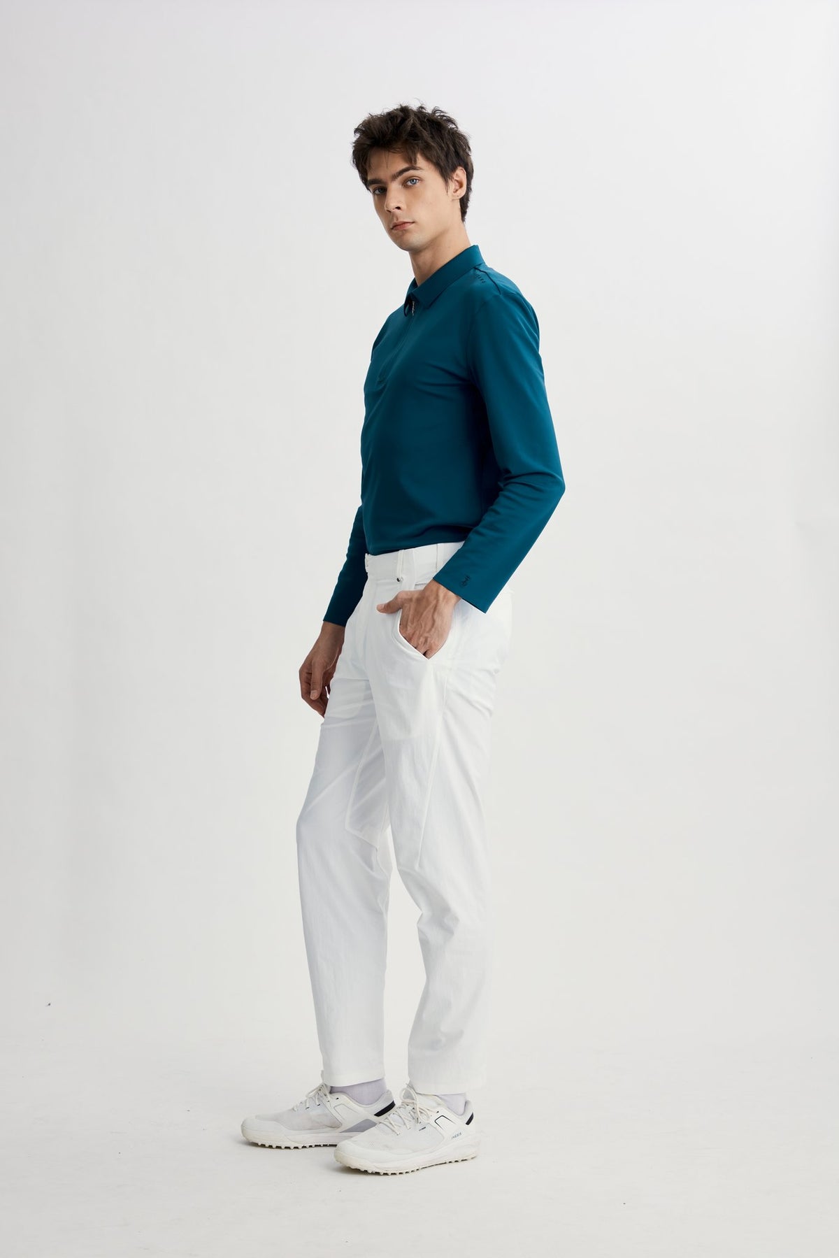 Drift Polo | Long Sleeves - Men - Peacock Blue - Image 4