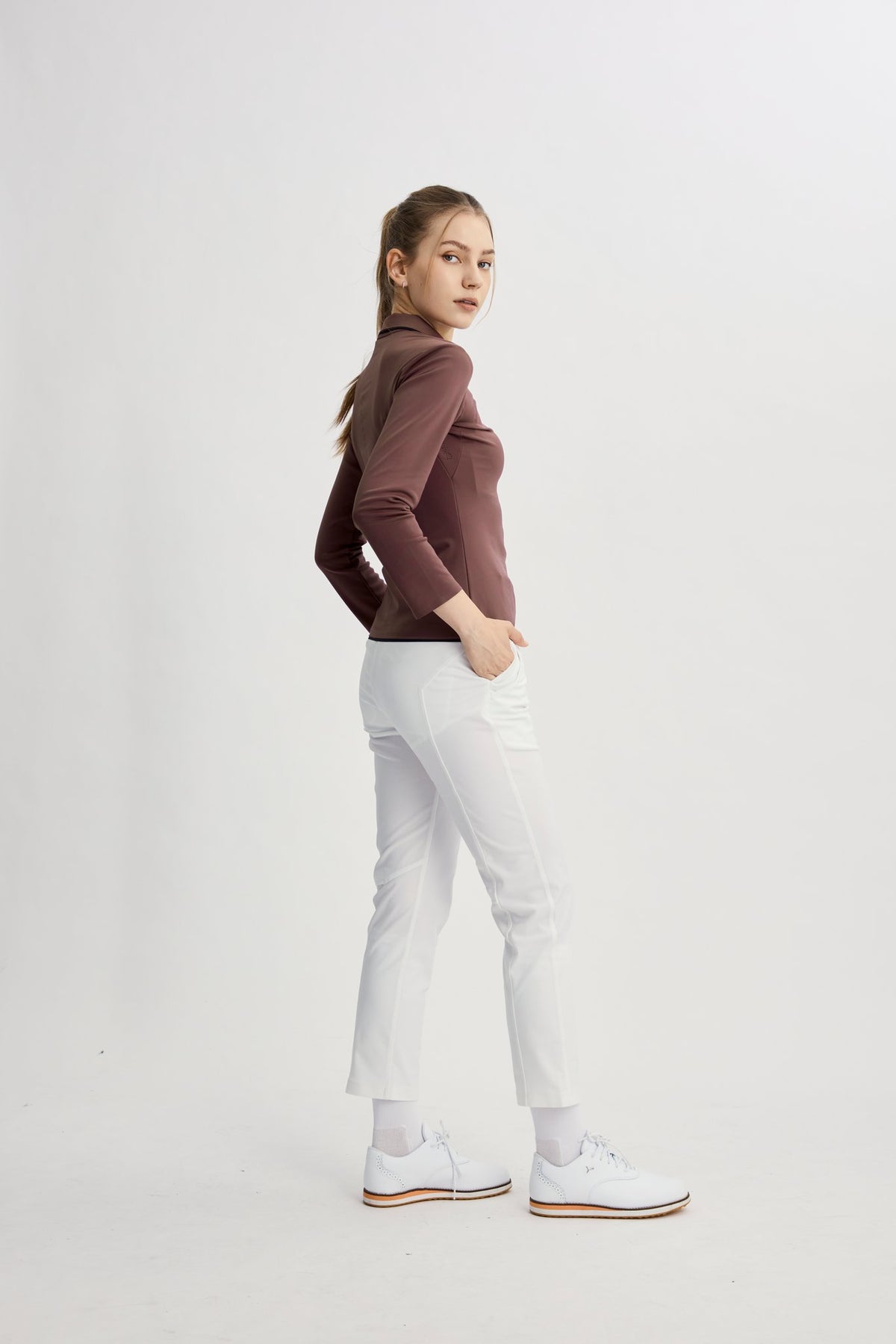 Infinite Glide Polo | Long Sleeves - Women - Brown - Image 4