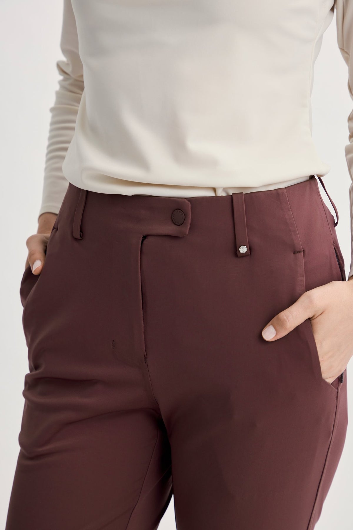Infinite Motion Slim Trousers - Women - Brown - Image 4