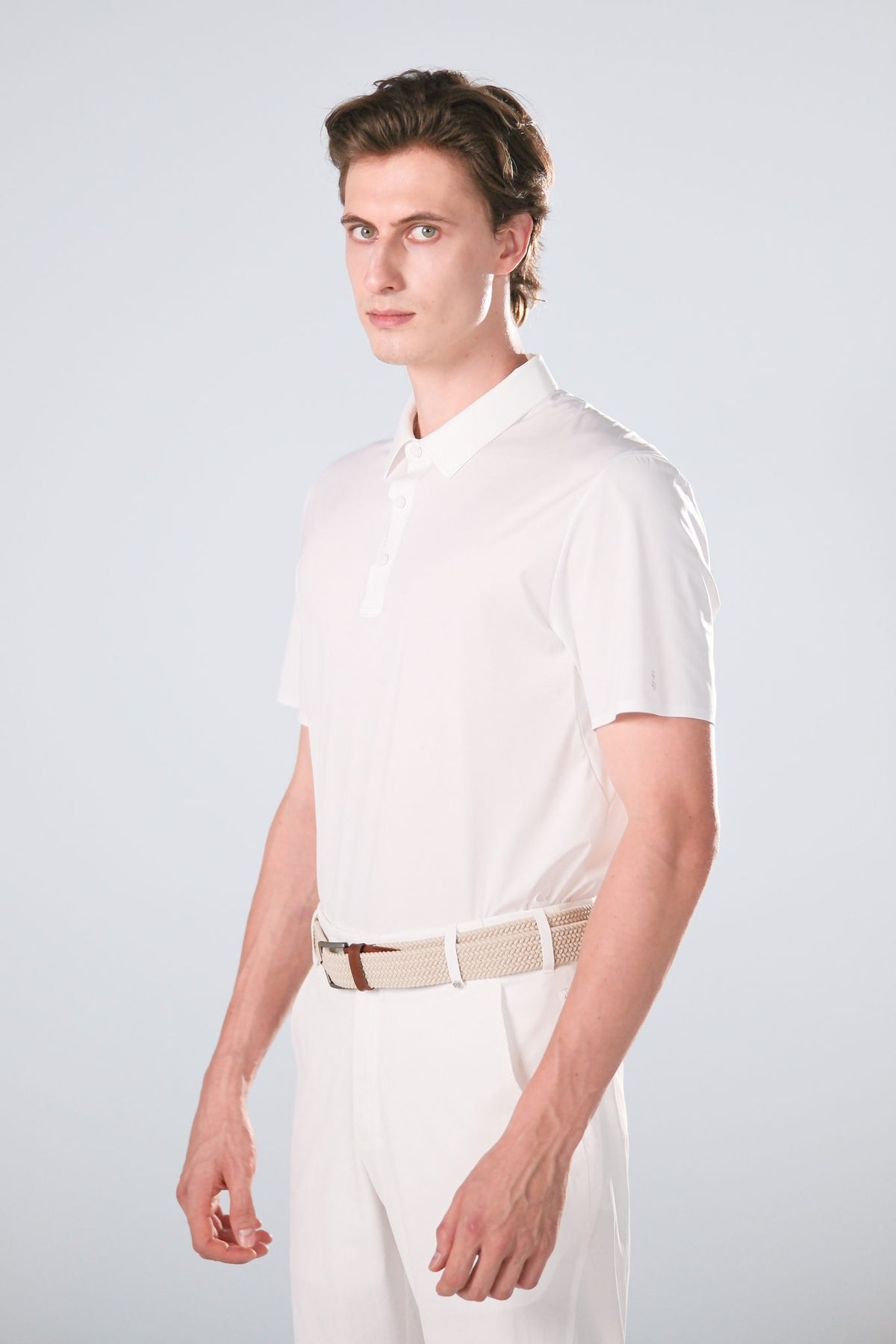 Ice Glaze Polo | Short Sleeves - Men - White - Front 3