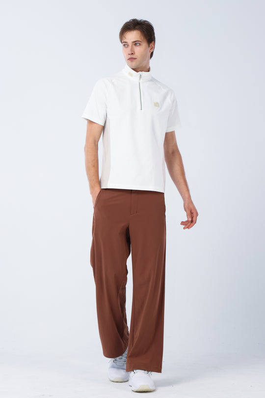 Quarter Zip Mock Neck Polo - Men