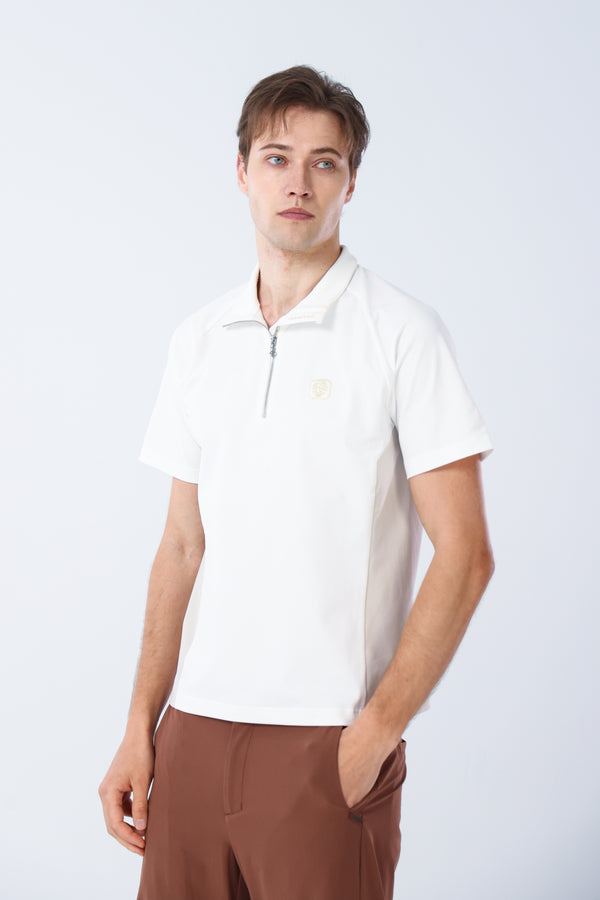 Quarter Zip Mock Neck Polo - Men