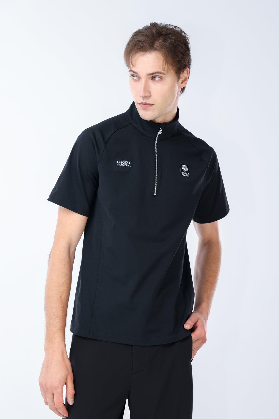 Quarter Zip Mock Neck Polo - Men