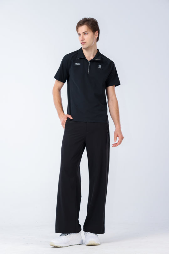 Quarter Zip Mock Neck Polo - Men