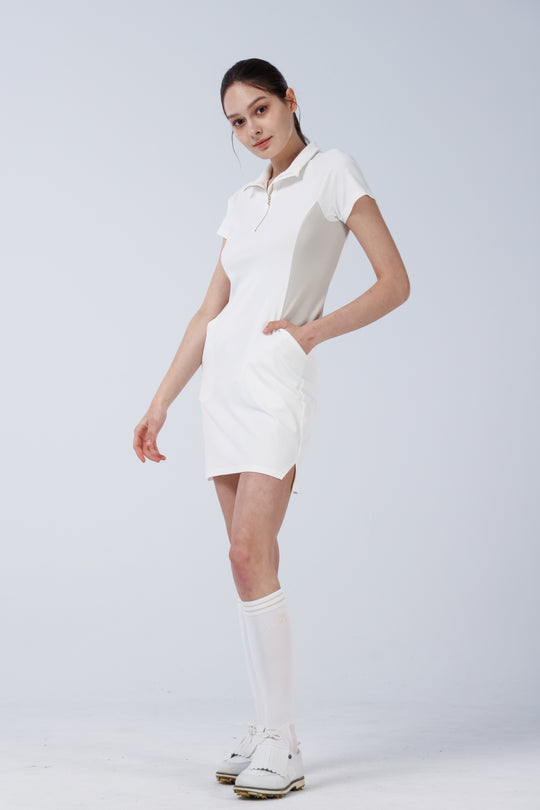 Quarter Zip Mock Neck Dress - Women