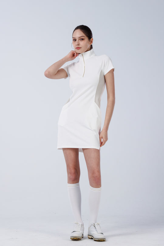 Quarter Zip Mock Neck Dress - Women