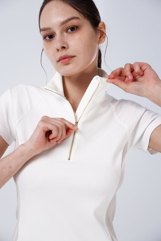 Quarter Zip Mock Neck Dress - Women