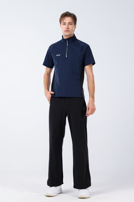 Quarter Zip Mock Neck Polo - Men
