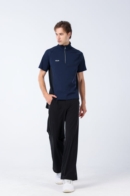 Quarter Zip Mock Neck Polo - Men