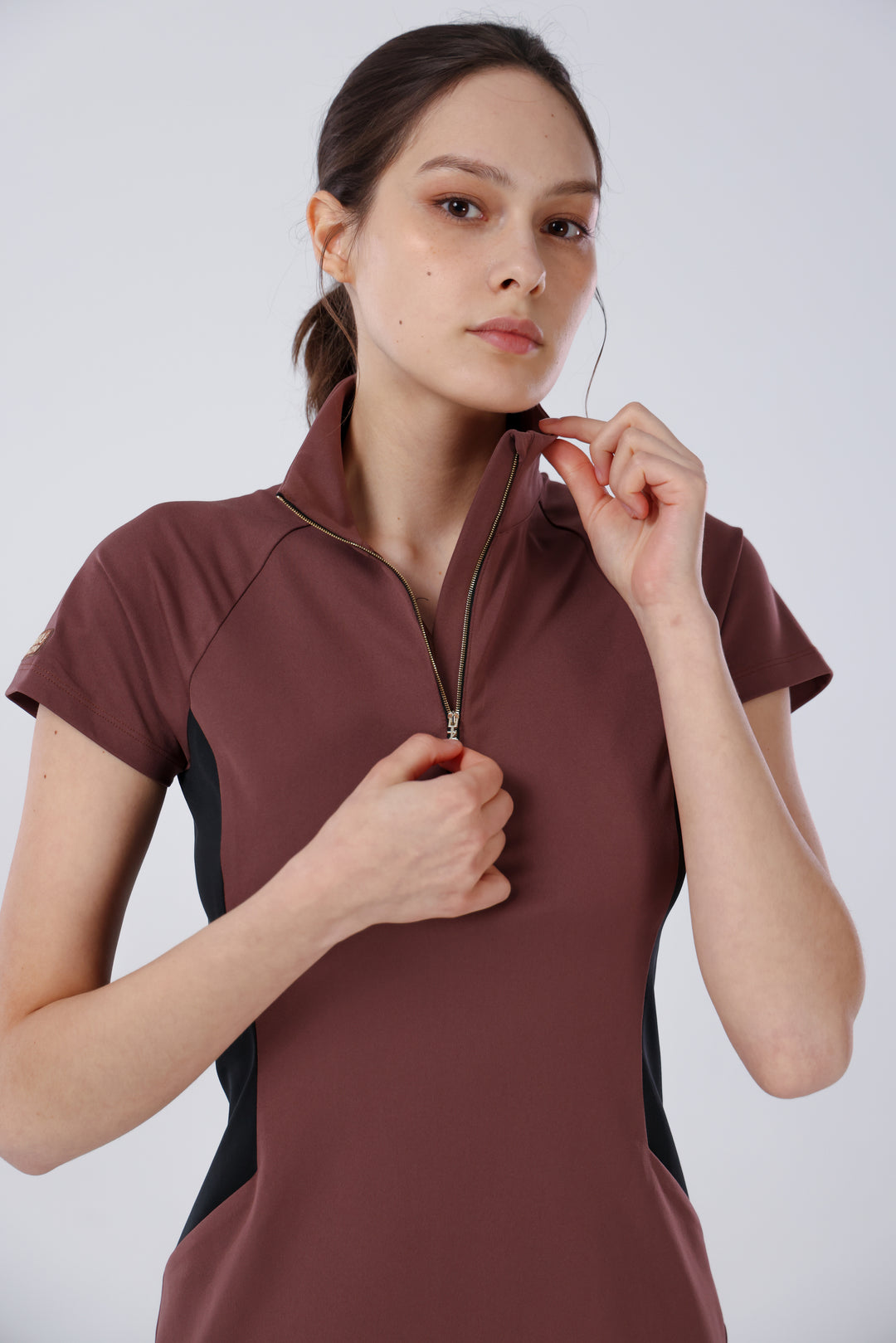 Quarter Zip Mock Neck Dress - Women