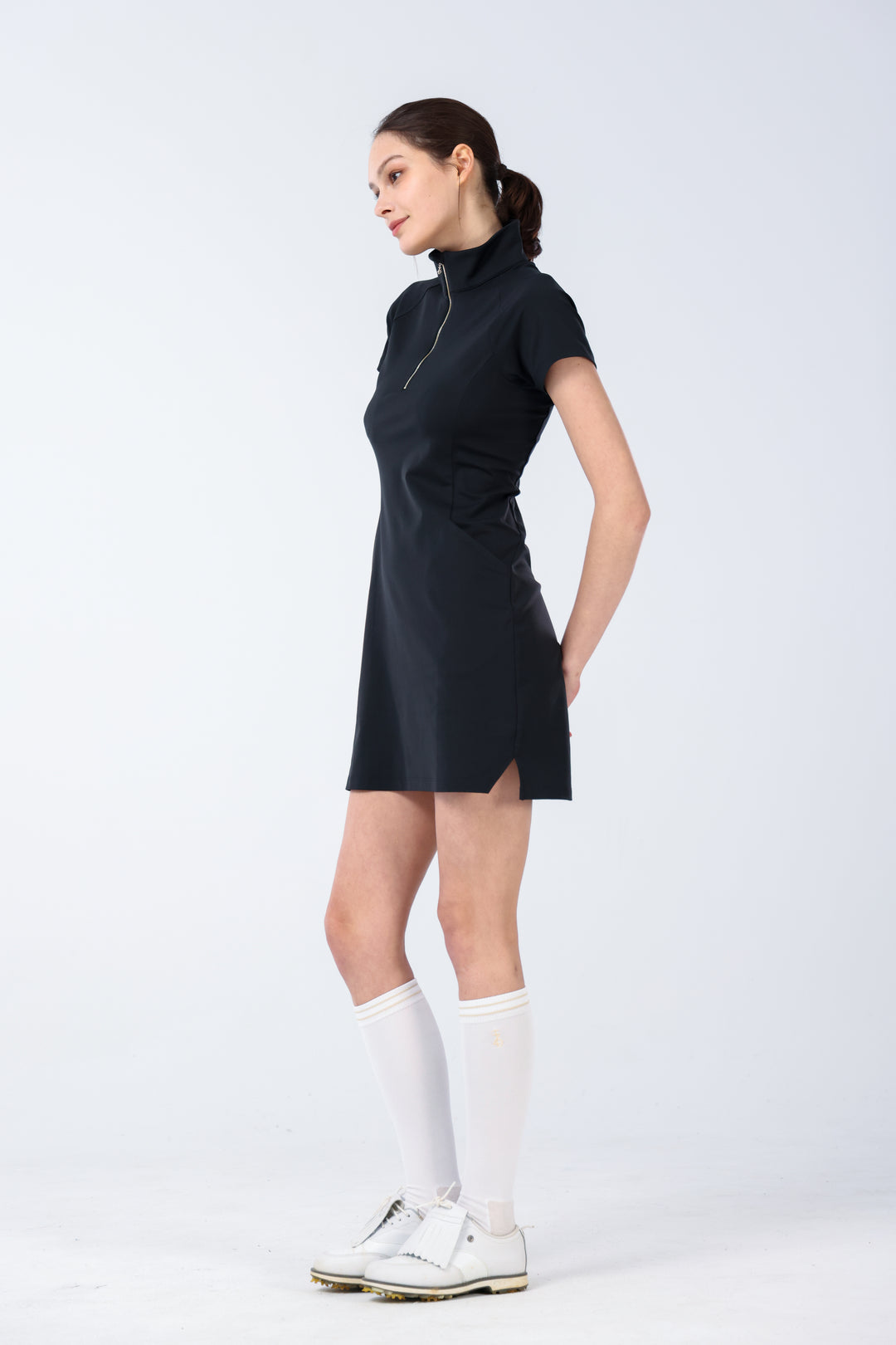 Quarter Zip Mock Neck Dress - Women