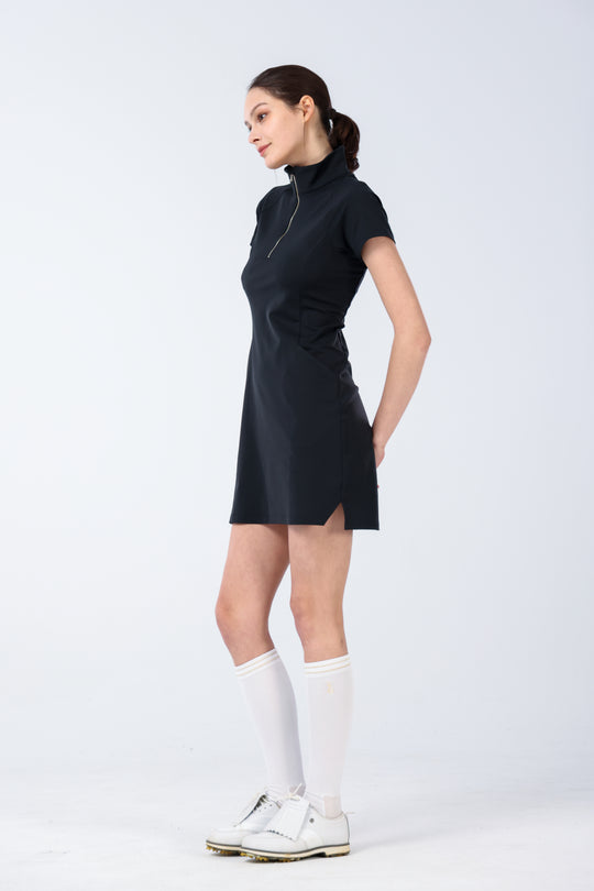 Quarter Zip Mock Neck Dress - Women