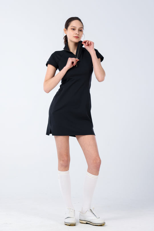 Quarter Zip Mock Neck Dress - Women