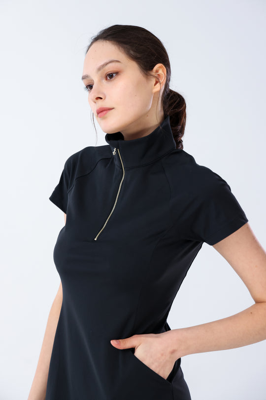 Quarter Zip Mock Neck Dress - Women