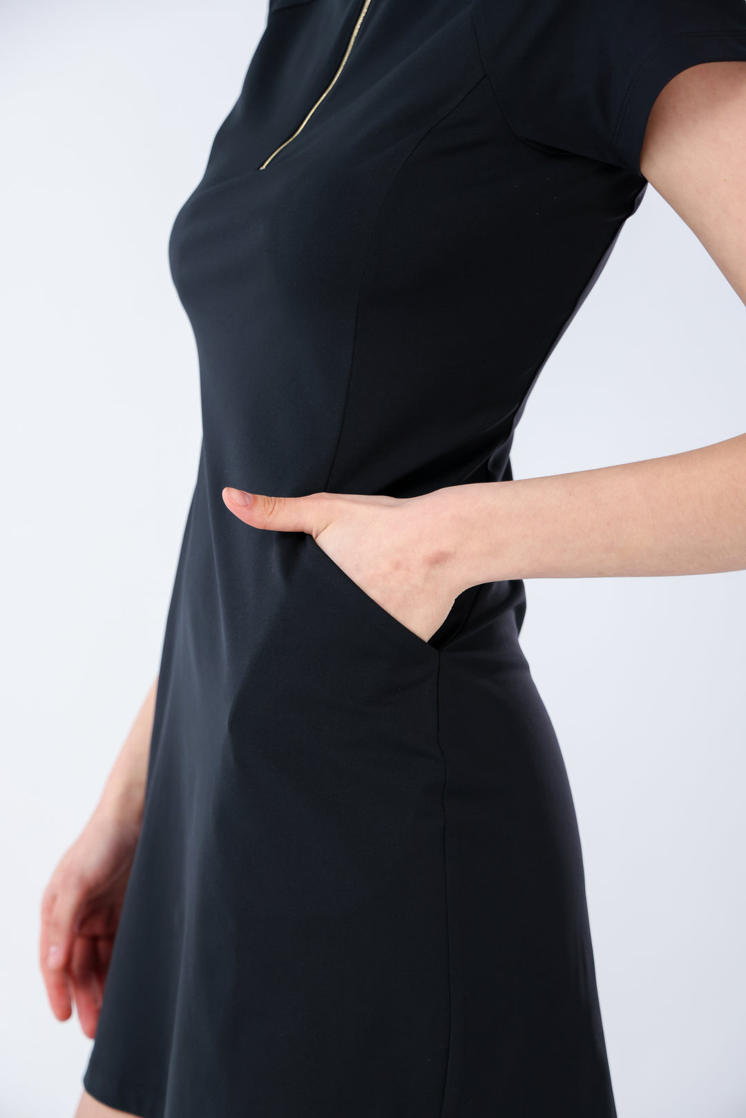 Quarter Zip Mock Neck Dress - Women