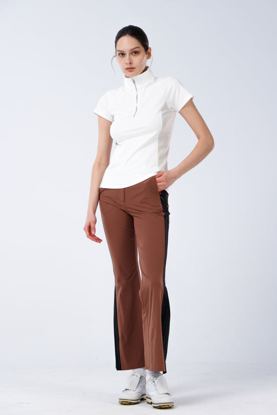 Quarter Zip Mock Neck Polo - Women