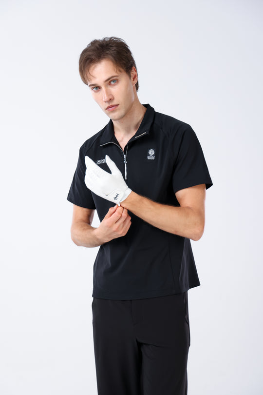 Quarter Zip Mock Neck Polo - Men