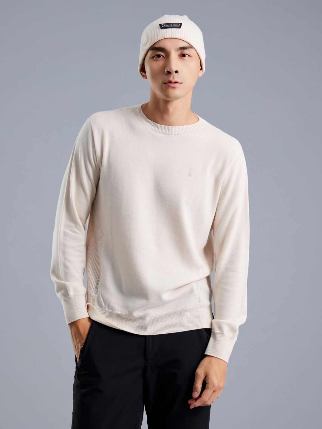 Crew Neck Merino Wool Sweater - Men