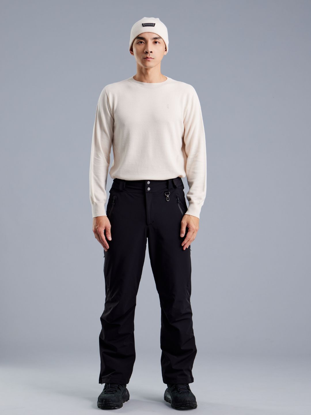Crew Neck Merino Wool Sweater - Beige - Men - Second Image 