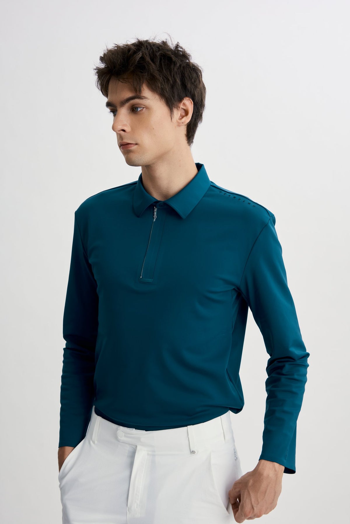 Drift Polo | Long Sleeves - Men - Peacock Blue - Image 10
