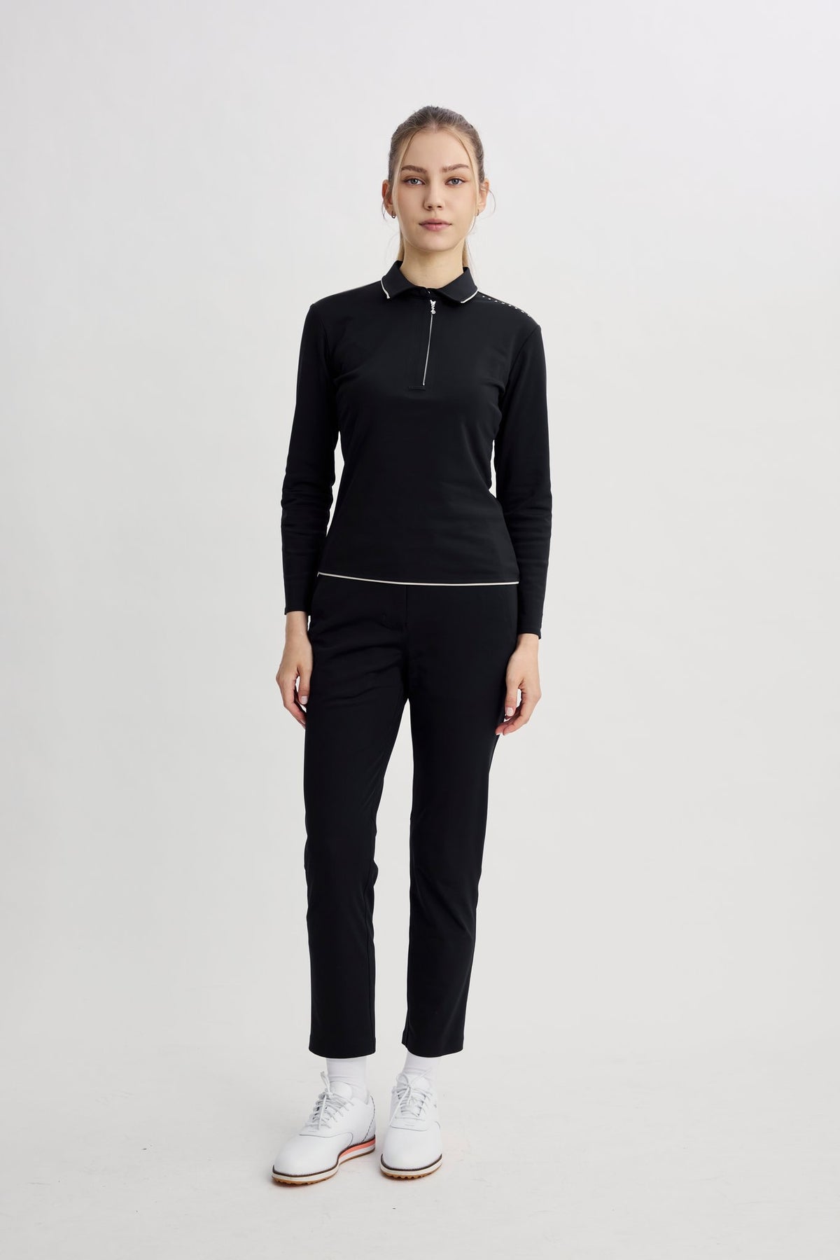 Drift Polo | Long Sleeves - Women - Black - Image 3