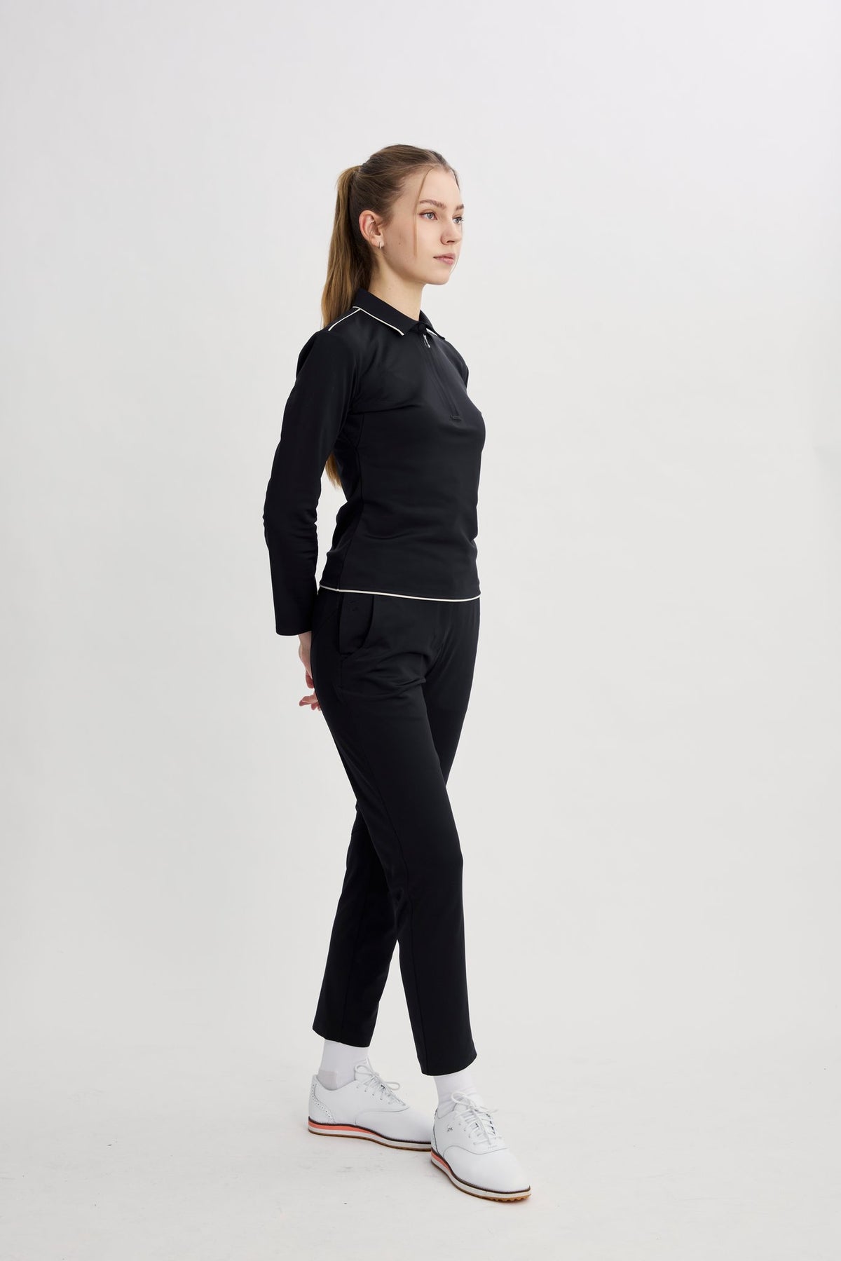 Drift Polo | Long Sleeves - Women - Black - Image 4