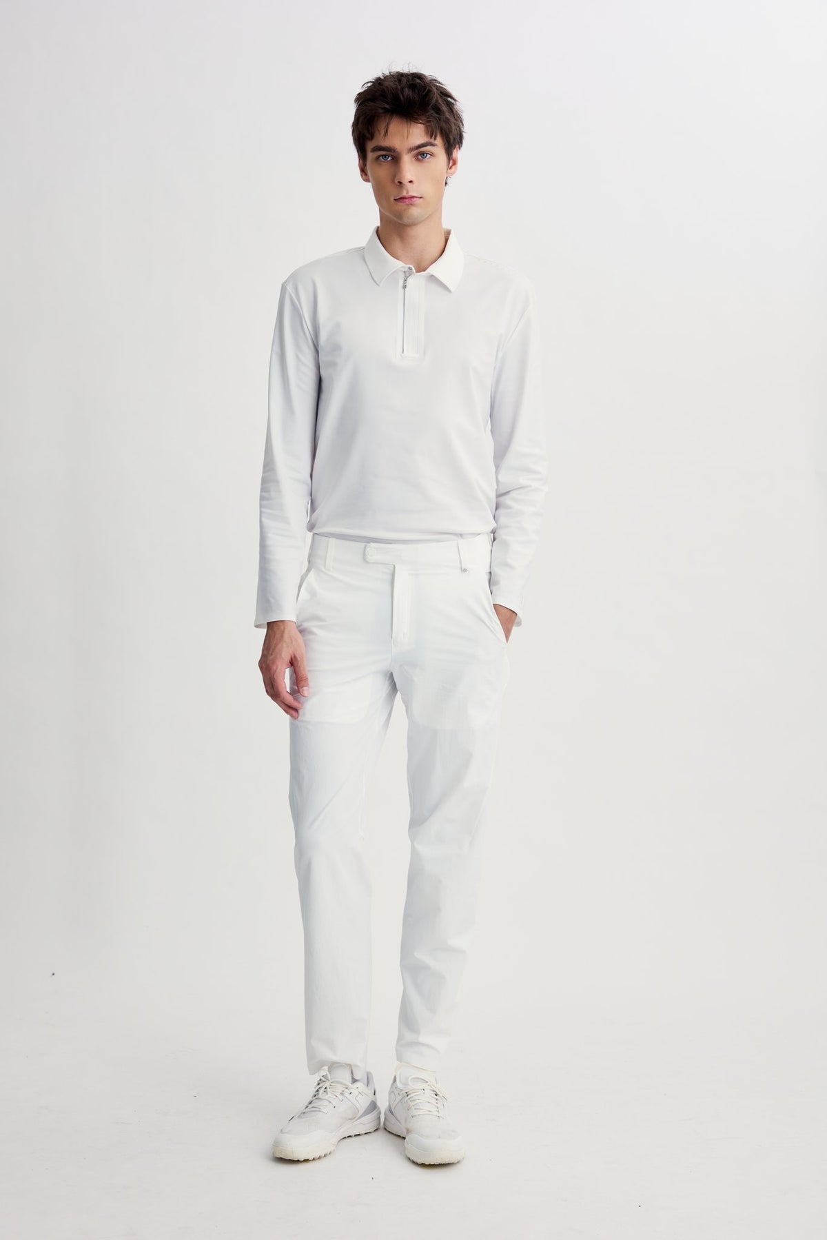 Drift Polo | Long Sleeves - Men - White - Image 3