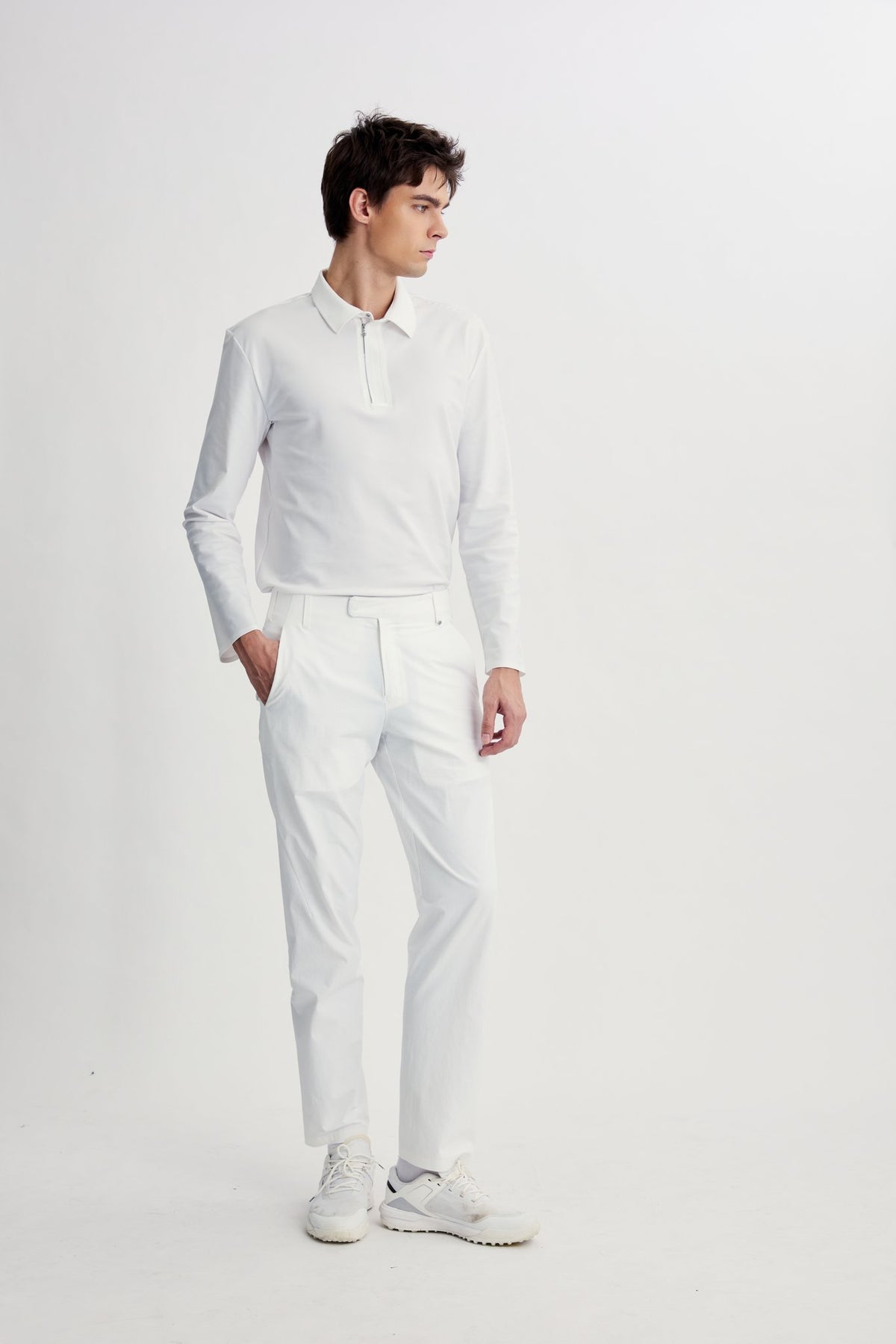 Drift Polo | Long Sleeves - Men - White - Image 4