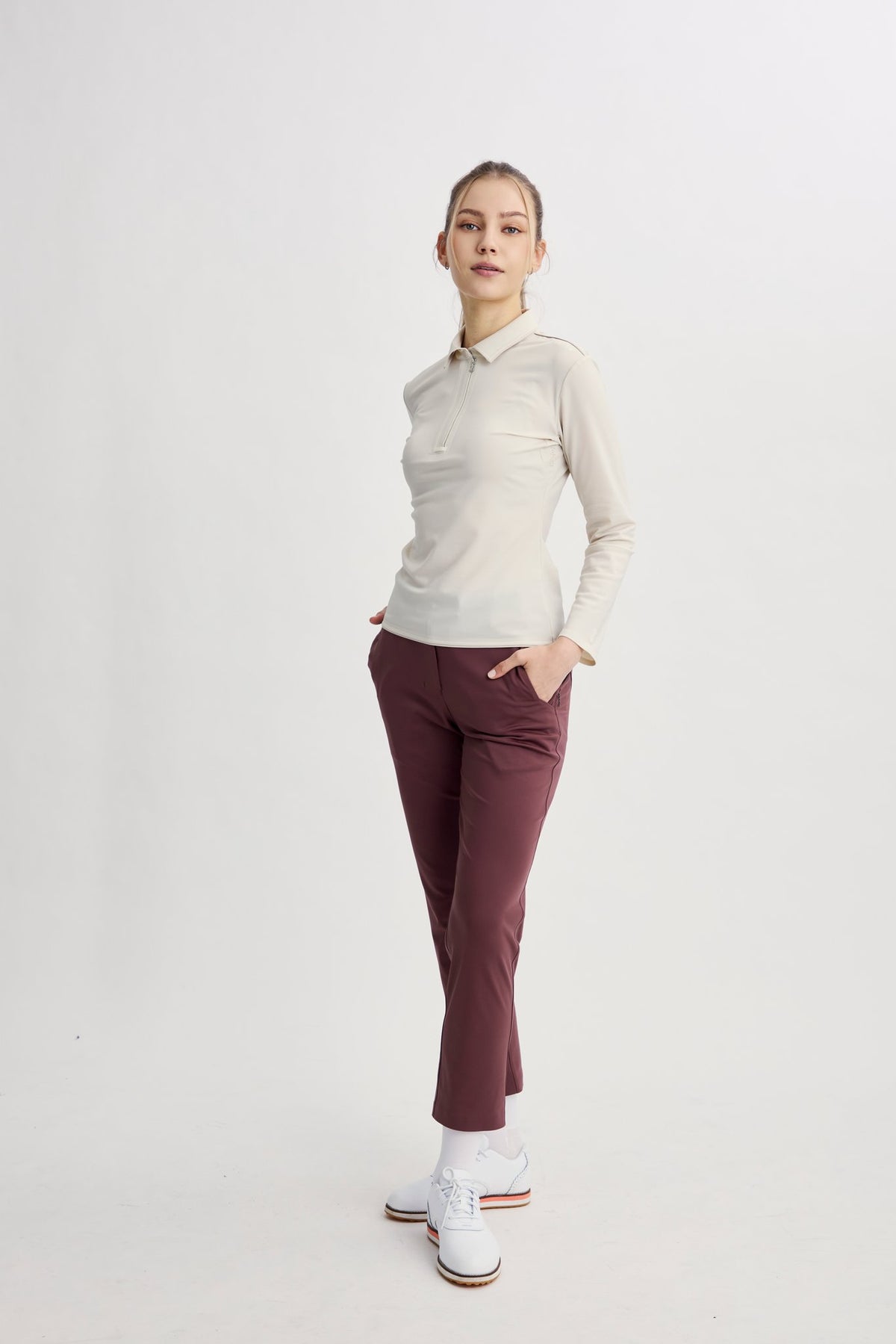 Drift Polo | Long Sleeves - Women - Beige - Image 3