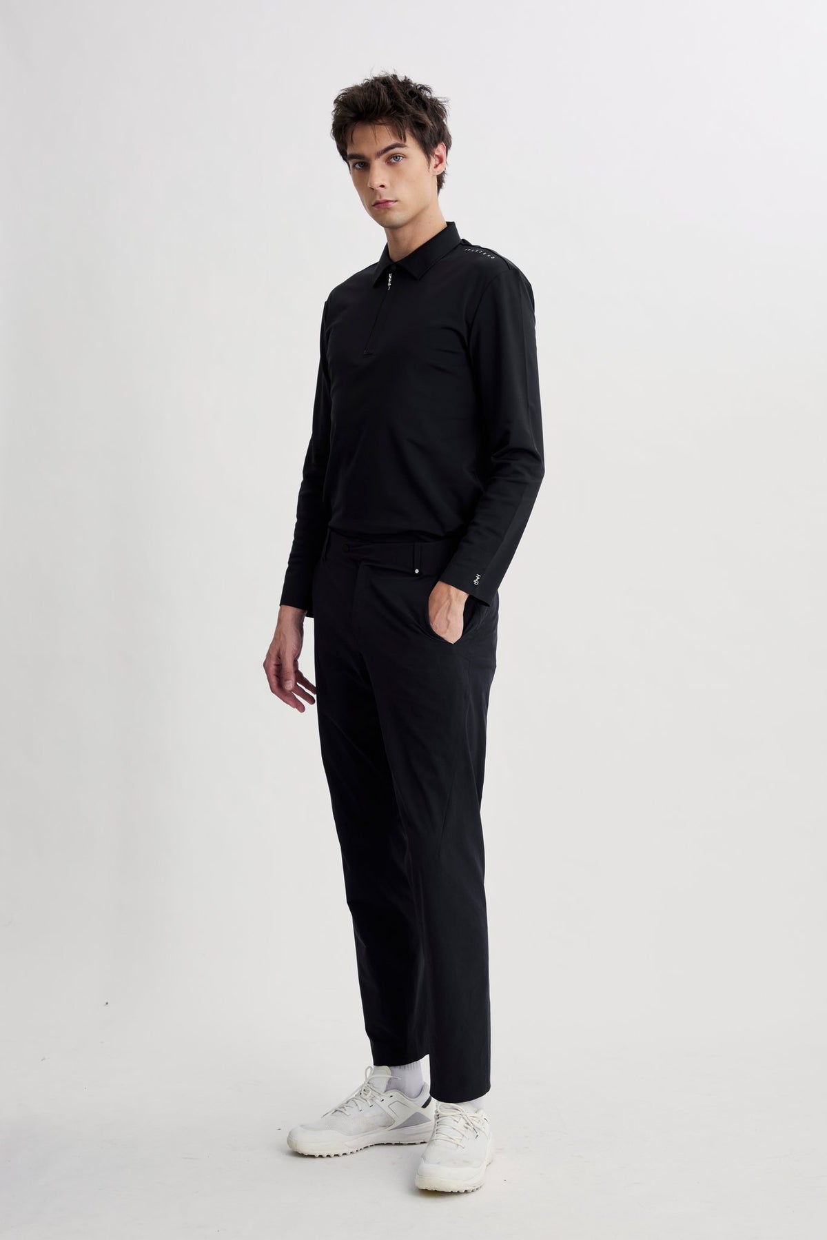 Drift Polo | Long Sleeves - Men - Black - Image 3