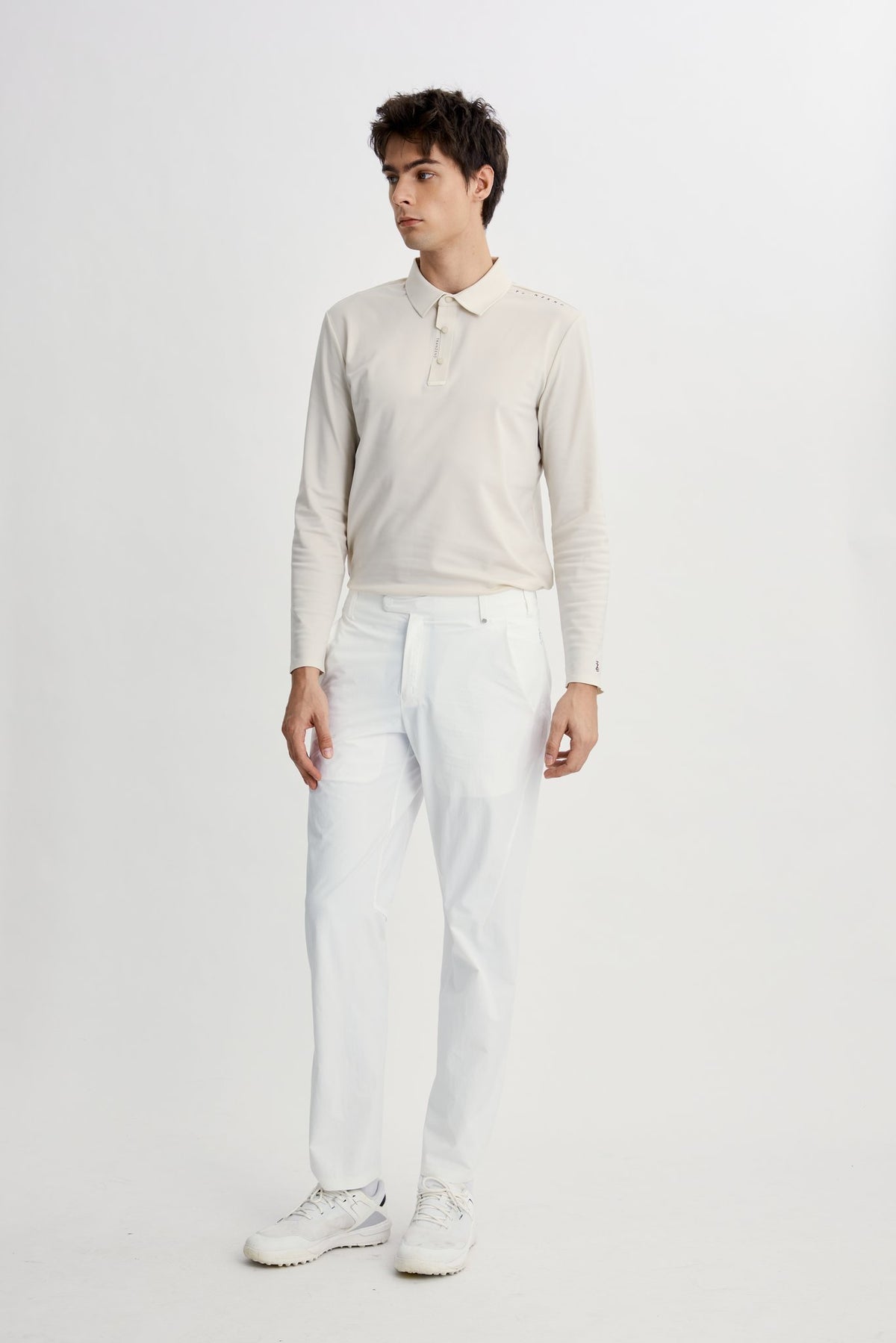 Infinite Glide Polo | Long Sleeves - Men - Beige - Image 3
