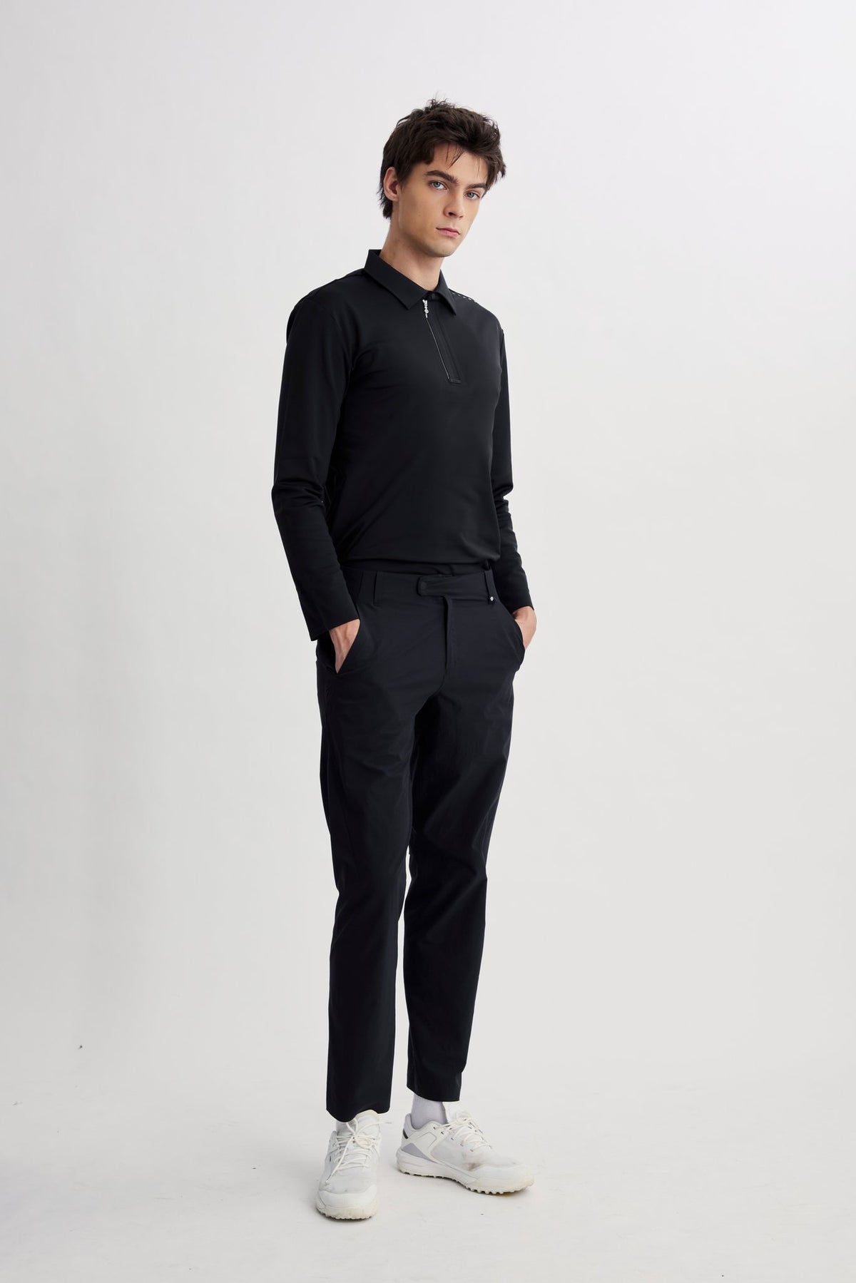 Drift Polo | Long Sleeves - Men - Black - Image 4
