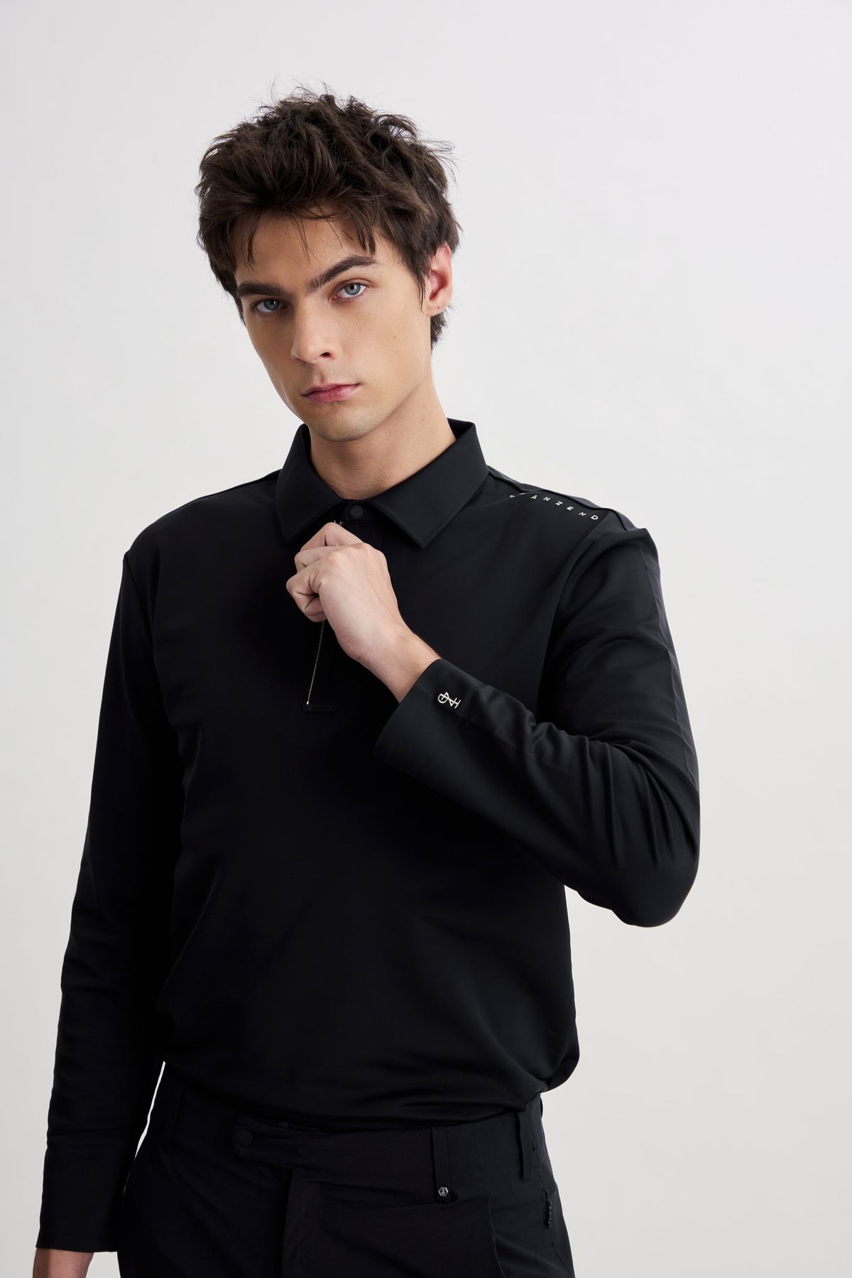 Drift Polo | Long Sleeves - Men - Black - Image 5