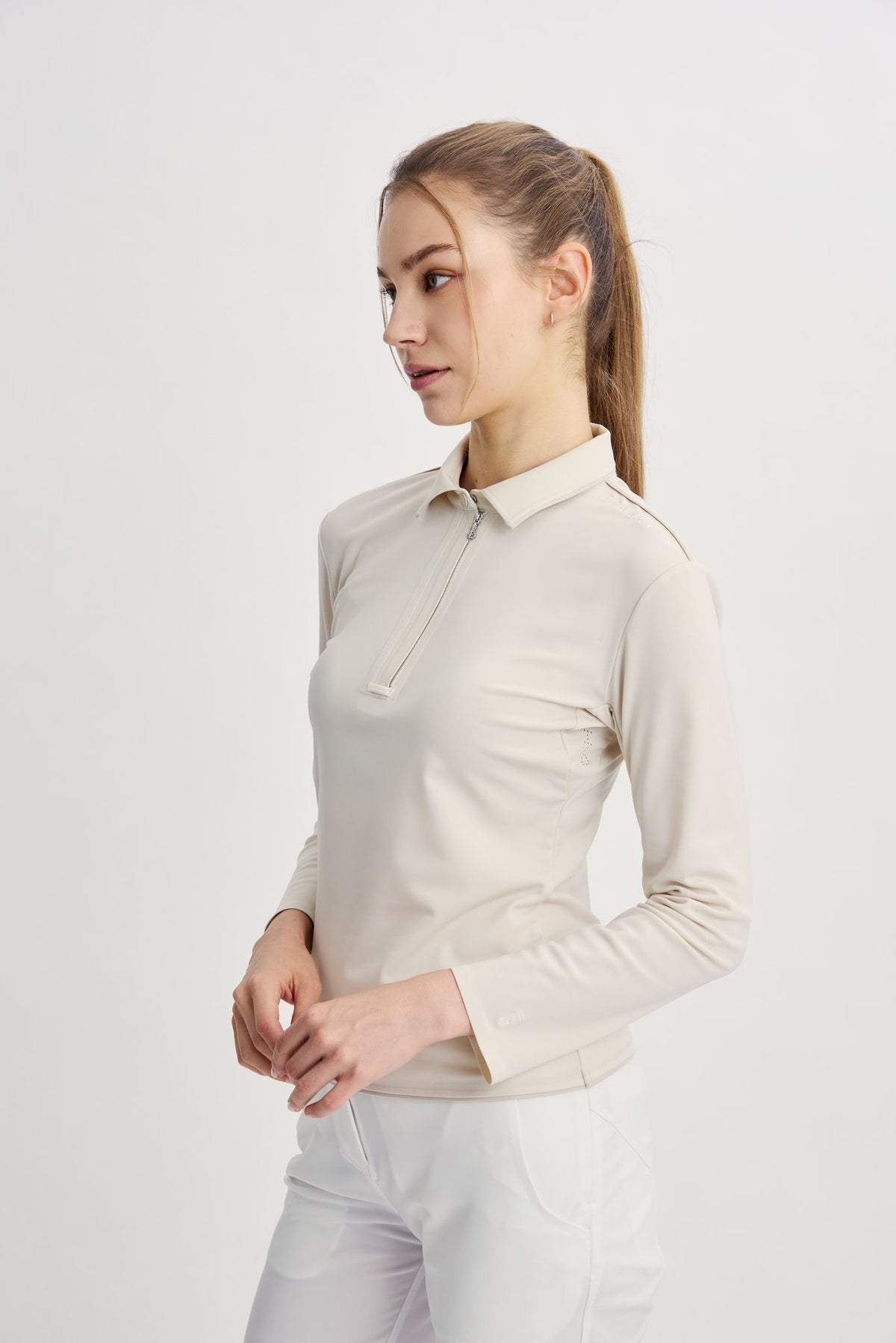 Drift Polo | Long Sleeves - Women - Beige - Image 16