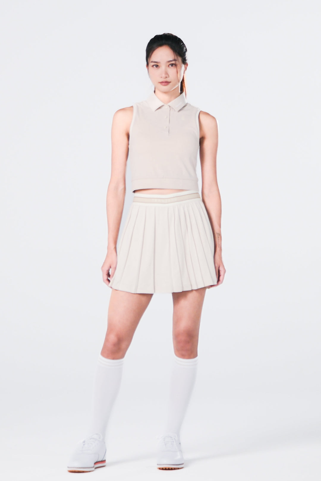Sleeveless Cropped Polo - Women - White - Variant Color Beige - 首圖.jpg
